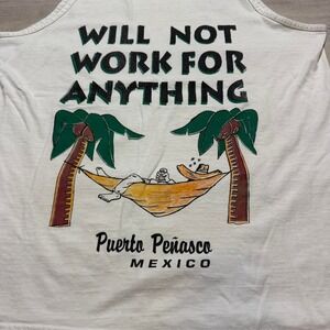 Vintage AAA Puerto Peñasco Mexico Tank Top Will Not Work For Anything White